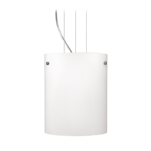 Besa Lighting Modern Pendant Light White Glass Satin Nickel by Besa Lighting 1KG-400607-SN