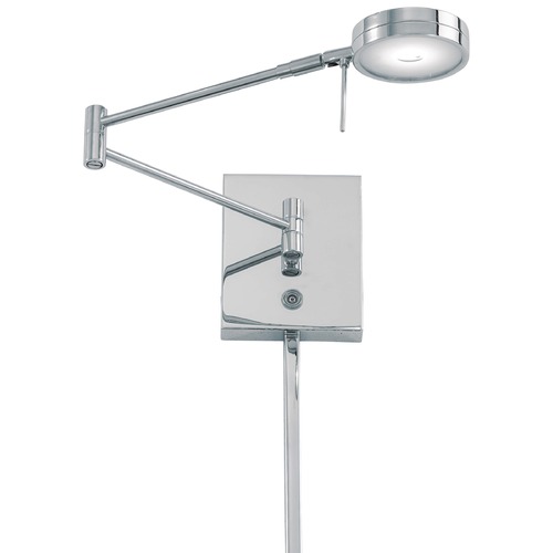 George's Reading Room LED Swing Arm Lamp in Chrome by George Kovacs