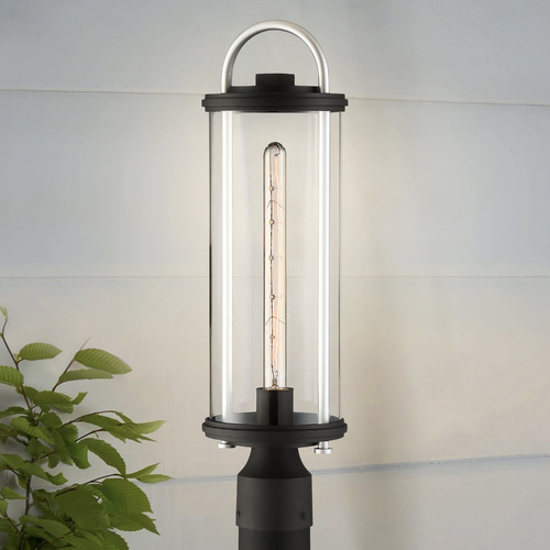Minka Lavery Keyser Black W/ Silver Accent Post Light