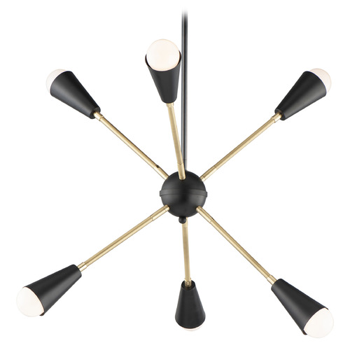Maxim Lighting Lovell Black & Satin Brass Pendant Light