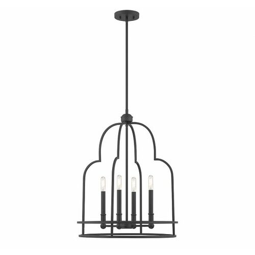 Diplomat 4-Light Pendant in Matte Black by Savoy House