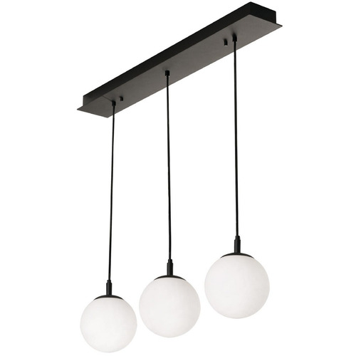 AFX Lighting Afx Lighting Loretto Black Multi-Light Pendant with Globe Shade LRTP07MBBKLNR3