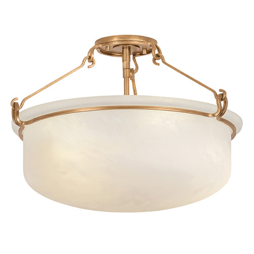 Hudson Valley Lighting Lowerre Patina Gold Leaf LED Semi-Flushmount Light