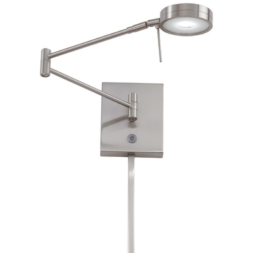 George's Reading Room Brushed Nickel LED Swing Arm Lamp by George Kovacs