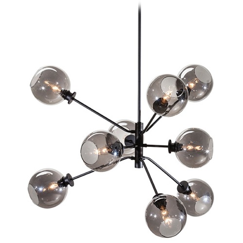 Nuevo Mid-Century Modern Pendant Light Smoked Grey Glass by Nuevo Lighting HGRA154 GREY