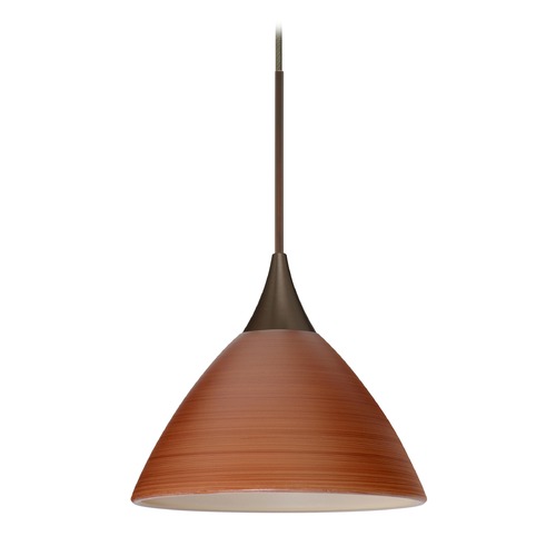 Besa Lighting Besa Lighting Domi Bronze LED Mini-Pendant Light with Bell Shade 1XT-1743CH-LED-BR