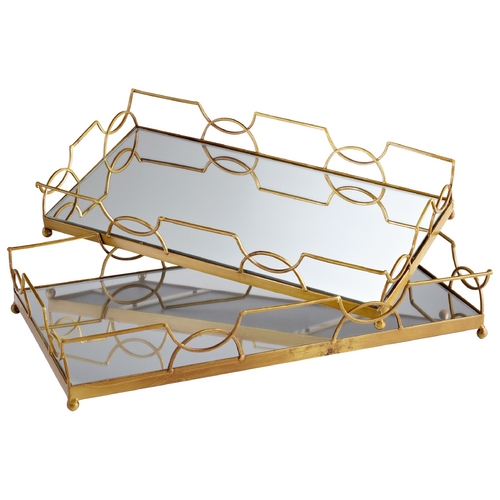 Nephrite Satin Nickel Tray by Cyan Design