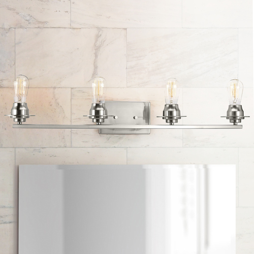 Progress Lighting Debut Brushed Nickel 4-Light Bathroom Light by Progress Lighting P300011-009