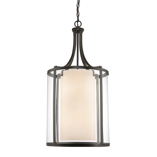 Z-Lite Z-Lite Willow Olde Bronze Pendant Light with Cylindrical Shade 426-8-OB