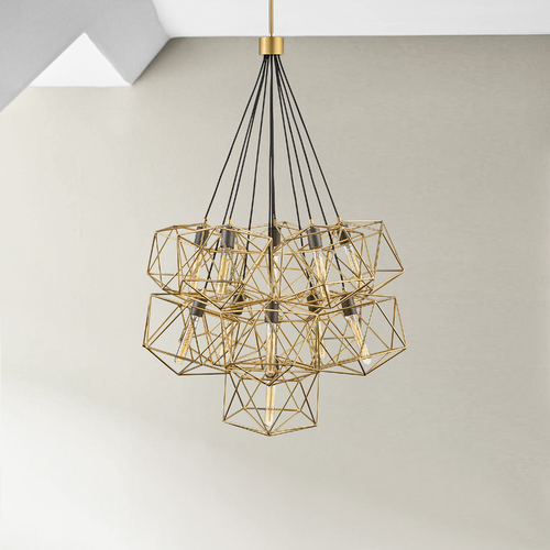 Hinkley Astrid 33.50-Inch Deluxe Gold & Metallic Matte Bronze Cluster Chandelier by Hinkley Lighting 3029DG