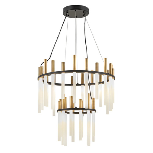 Fredrick Ramond Echo Multi-Tier LED Chandelier in Black by Fredrick Ramond FR30708BLK