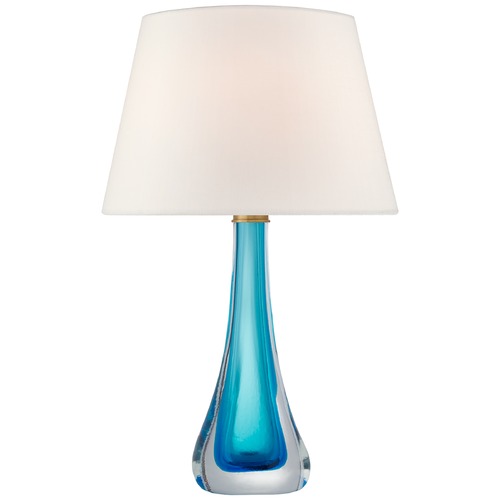Visual Comfort Signature Collection Julie Neill Christa Table Lamp in Cerulean Glass by Visual Comfort Signature JN3711CEBL