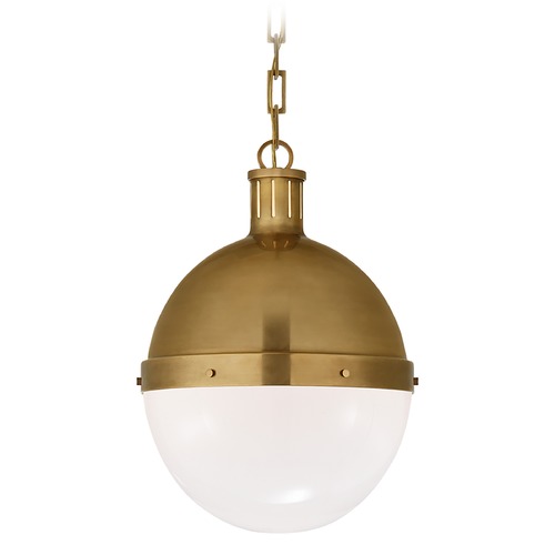 Visual Comfort Signature Collection Thomas OBrien Hicks Large Pendant in Antique Brass by Visual Comfort Signature TOB5063HABWG