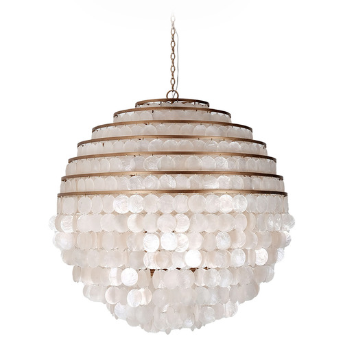 Kalco Lighting Sphere Pearlized Antique Brass Pendant Light with Globe Shade