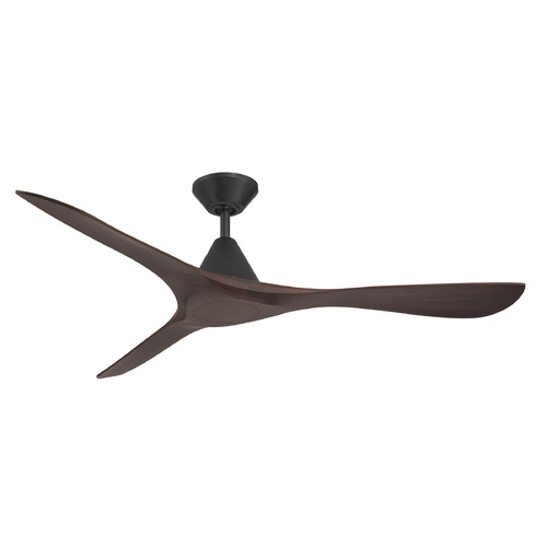 Modern Forms Carve Matte Black & Dark Walnut Ceiling Fan Without Light