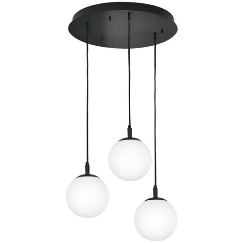 AFX Lighting Afx Lighting Loretto Black Multi-Light Pendant with Globe Shade LRTP07MBBKRND3