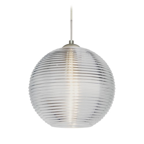 Besa Lighting Kristall Satin Nickel LED Pendant Light with Globe Shade