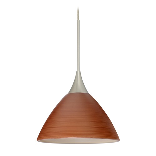 Besa Lighting Domi Satin Nickel LED Mini-Pendant Light with Bell Shade
