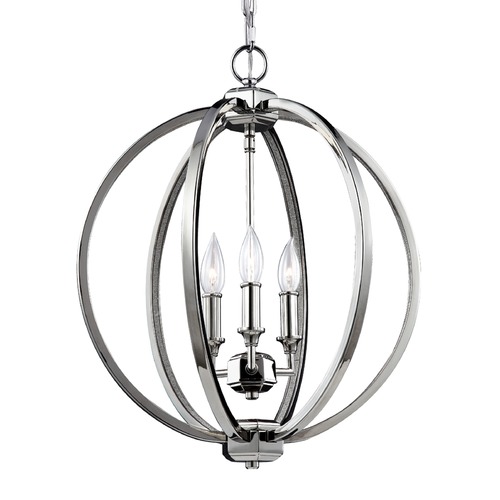 Visual Comfort Studio Collection Corinne Pendant in Polished Nickel by Visual Comfort Studio F3060/3PN