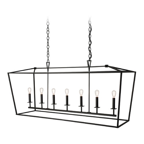 Norwell Lighting Norwell Lighting Cage Matte Black Island Light 1083-MB-NG