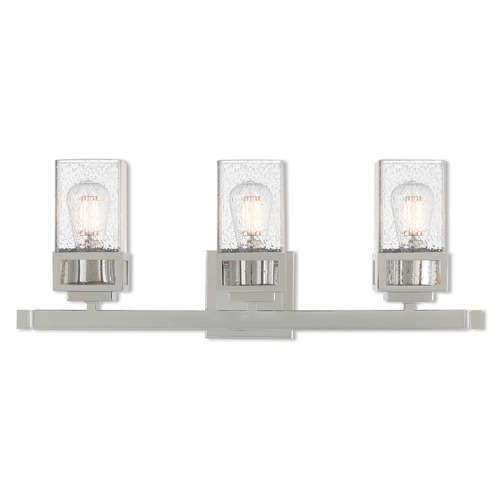 Livex Lighting Seeded Glass Bathroom Light Chrome Livex Lighting 10153-05