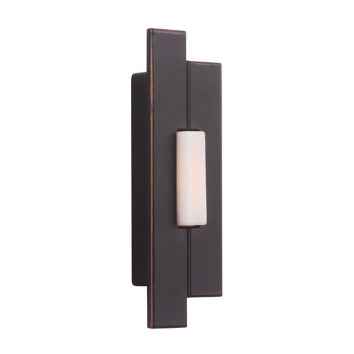 Recessed LED Illuminated Wedge Doorbell Button in Aged Bronze by Craftmade Lighting