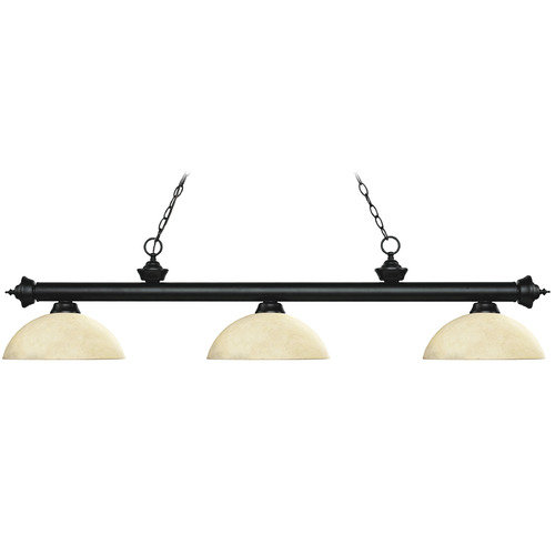 Z-Lite Riviera Matte Black Billiard Light by Z-Lite 200-3MB-DGM14