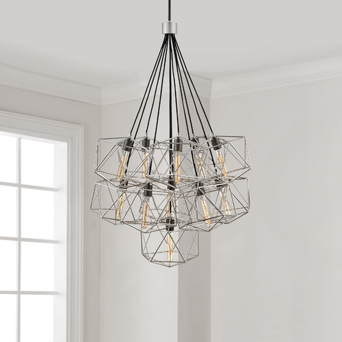 Hinkley Astrid 33.50-Inch Glacial & Metallic Matte Bronze Cluster Chandelier by Hinkley Lighting 3029GG