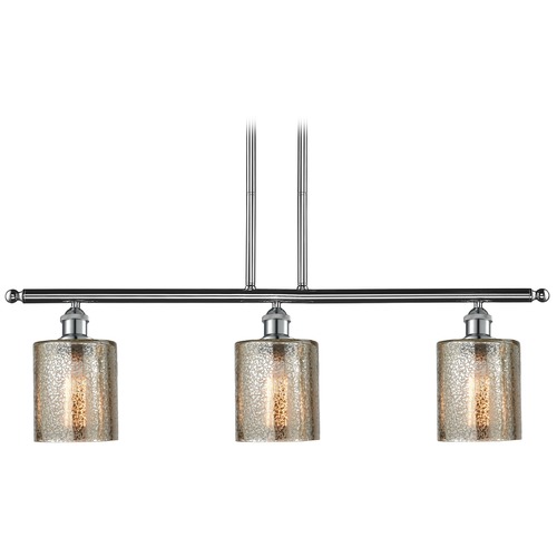 Innovations Lighting Innovations Lighting Cobbleskill Polished Chrome Island Light with Cylindrical Shade 516-3I-PC-G116