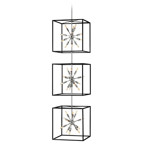 Hinkley Aros Extra Large Chandelier in Black & Nickel by Hinkley Lighting 46318BLK-PN