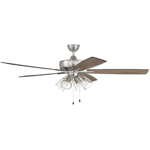 Craftmade Lighting Super Pro 104 60-Inch LED Fan in Brushed Nickel by Craftmade Lighting S104BNK5-60DWGWN