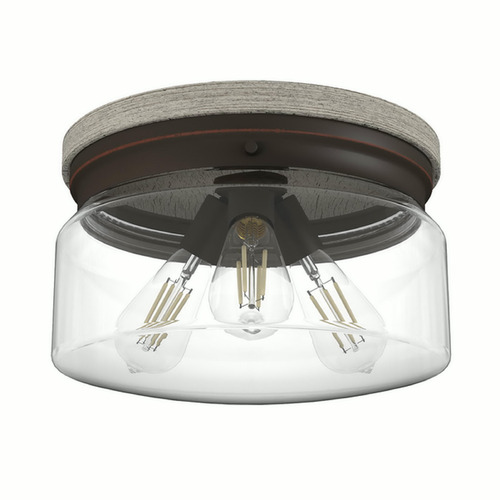 Hunter Fan Company Devon Park Onyx Bengal & Barnwood Flushmount Light