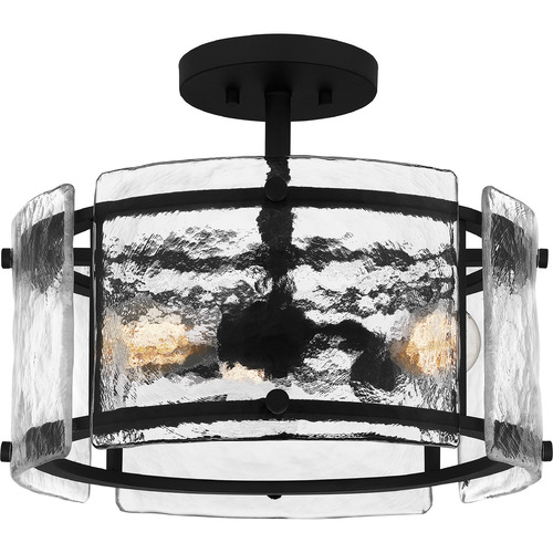 Fortress 16-Inch Semi-Flush in Earth Black by Quoizel Lighting