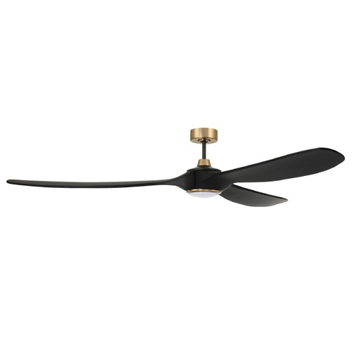Envy 72 Flat Black & Satin Brass LED Ceiling Fan by Craftmade Lighting