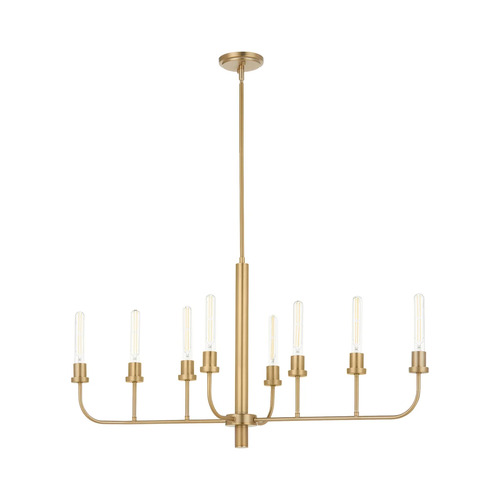 Sheridan 40-Inch Linear Chandelier in Aged Brass by Quorum Lighting