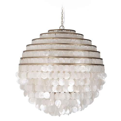 Kalco Lighting Sphere Pearlized Antique Brass Pendant Light with Globe Shade