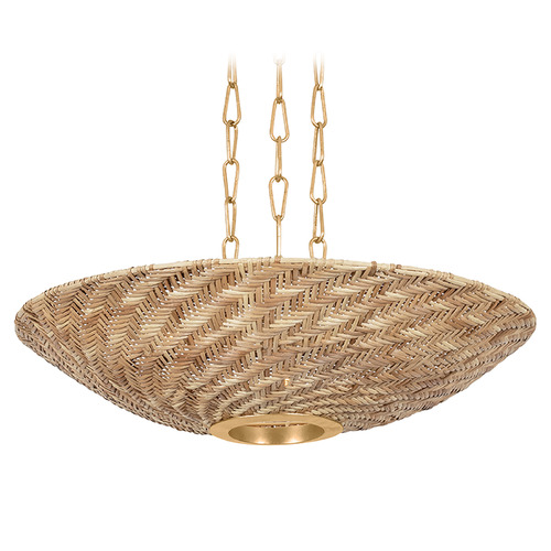 Troy Lighting Ollie Vintage Gold Leaf LED Pendant Light with Coolie Shade