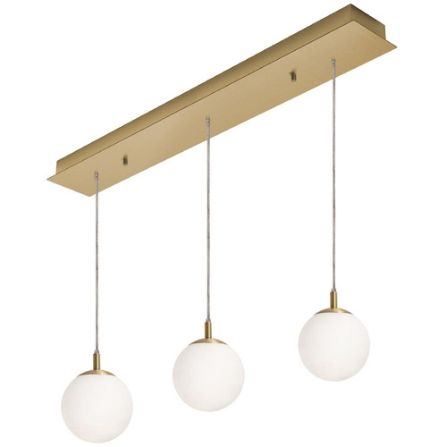 AFX Lighting Afx Lighting Loretto Satin Brass Multi-Light Pendant with Globe Shade LRTP07MBSBLNR3