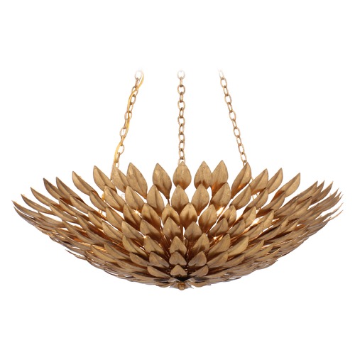 Crystorama Lighting Broche Antique Gold Pendant Light