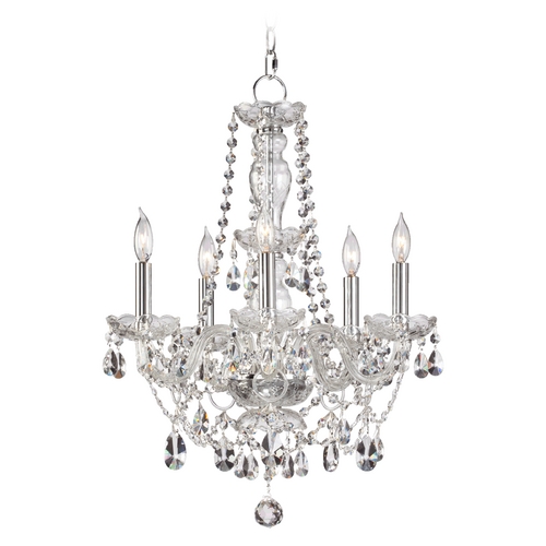 Bohemian Katerina 17-Inch Wide Crystal Chandelier in Chrome by Quorum Lighting