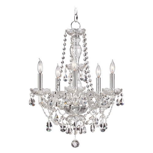 Quorum Lighting Bohemian Katerina 17-Inch Wide Crystal Chandelier in Chrome by Quorum Lighting 630-5-514