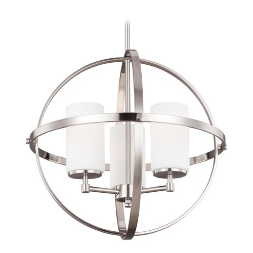 Generation Lighting Alturas 19-Inch Orb Chandelier in Brushed Nickel by Generation Lighting 3124603-962