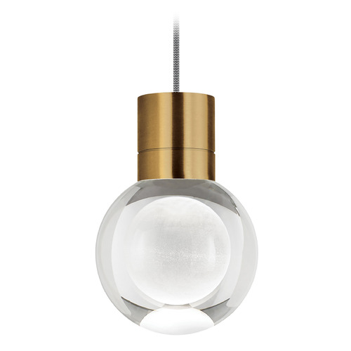 Visual Comfort Modern Collection Visual Comfort Modern Collection Mina Aged Brass LED Mini-Pendant Light with Globe Shade 700TDMINAP1CIR-LED930