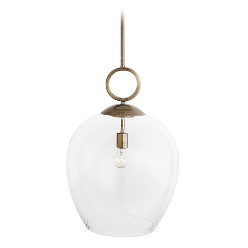 Uttermost Lighting The Uttermost Company Calix Aged Brass Pendant Light with Bowl / Dome Shade 22127