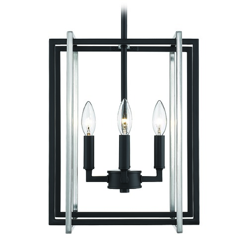 Golden Lighting Tribeca Black Mini Chandelier by Golden Lighting 6070-4BLK-PW