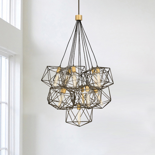 Astrid 33.50-Inch Metallic Matte Bronze & Deluxe Gold Cluster Chandelier by Hinkley Lighting