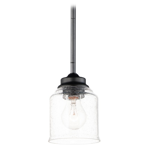 Maxim Lighting Maxim Lighting Acadia Black Mini-Pendant Light with Cylindrical Shade 91260CDBK