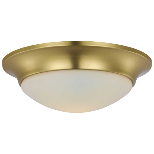 Progress Lighting Etched Opal Dome Satin Brass Flushmount Light