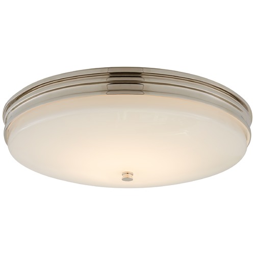 Visual Comfort Signature Collection Chapman & Myers Launceton LED Flush Mount in Nickel by Visual Comfort Signature CHC4603PNWG