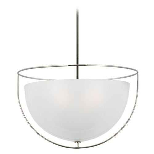Visual Comfort Signature Collection Paloma Contreras Odeon Pendant in Polished Nickel by VC Signature PCD5050PN-FG
